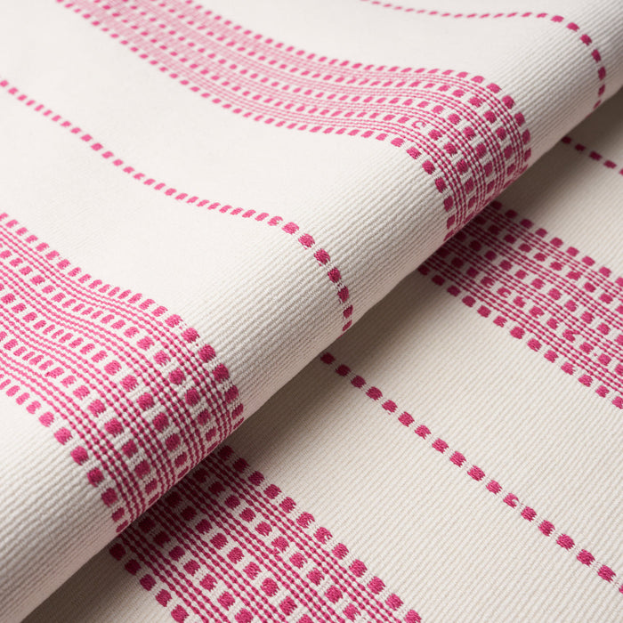 Schumacher Lubeck Stripe Pink Fabric Sample 79095