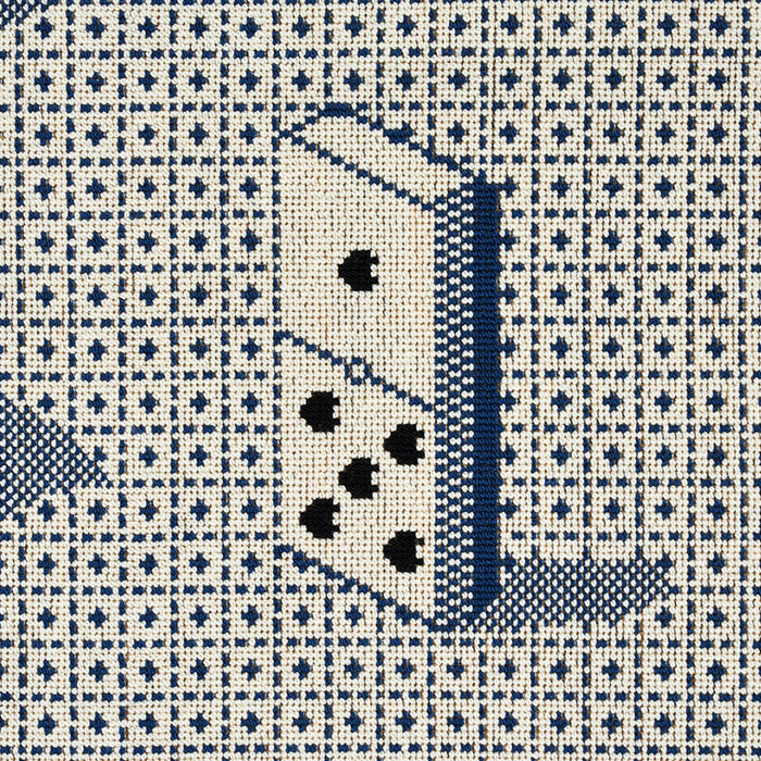 Schumacher Domino Epingle Blue Fabric Sample 79321