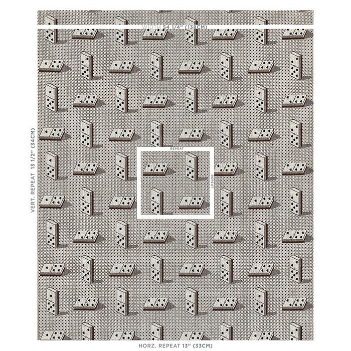 Schumacher Domino Epingle Brown Fabric Sample 79322