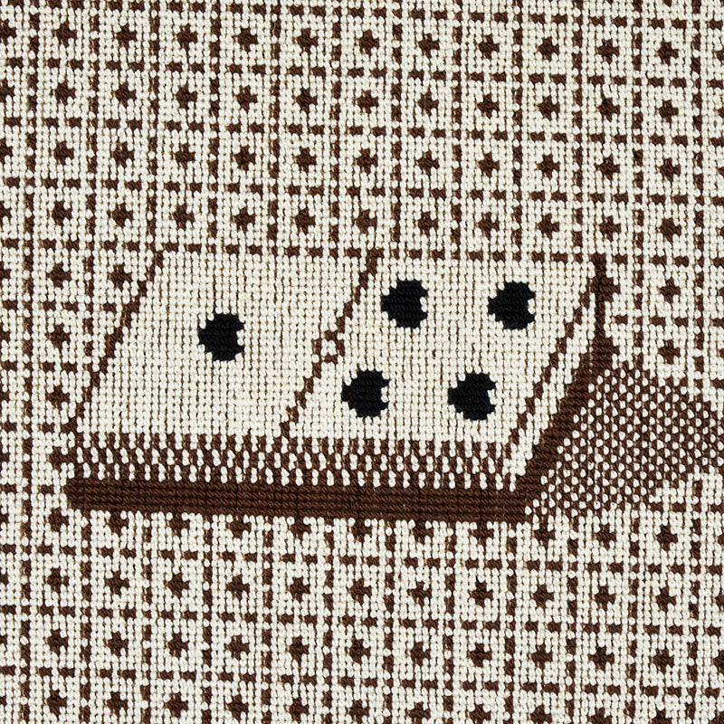 Schumacher Domino Epingle Brown Fabric Sample 79322