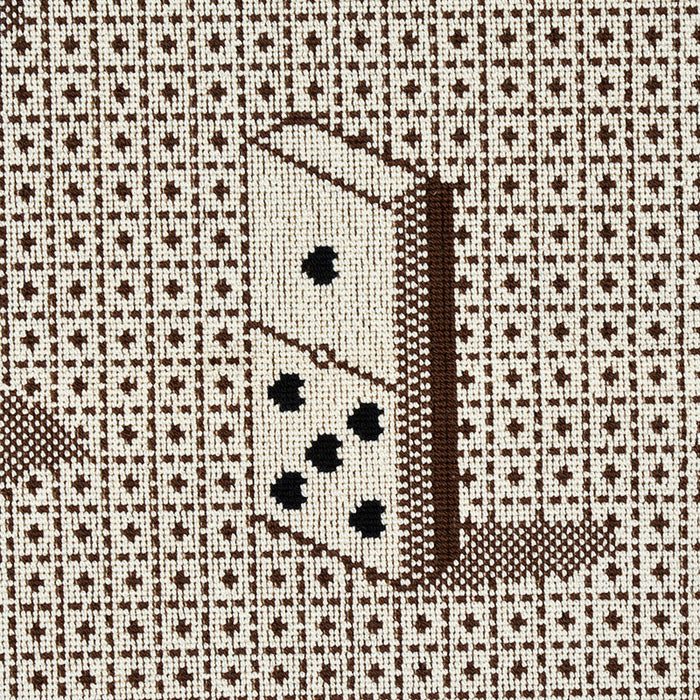 Schumacher Domino Epingle Brown Fabric Sample 79322