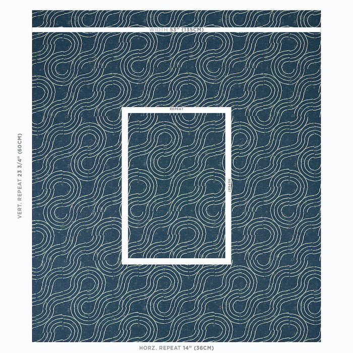 Schumacher Alma Indoor/Outdoor Denim Fabric Sample 79401