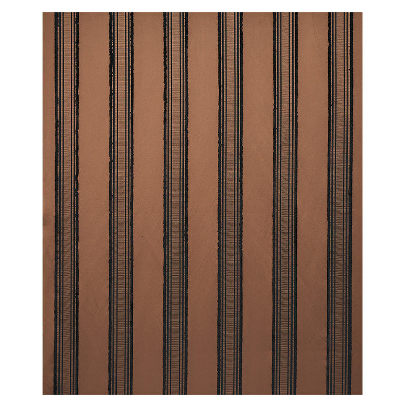 Schumacher Senza Satin Stripe Brown Fabric Sample 79451