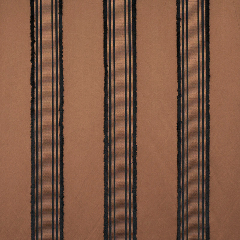 Schumacher Senza Satin Stripe Brown Fabric 79451