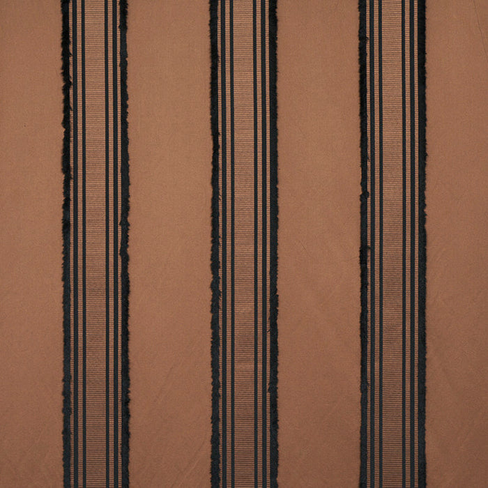 Schumacher Senza Satin Stripe Brown Fabric Sample 79451