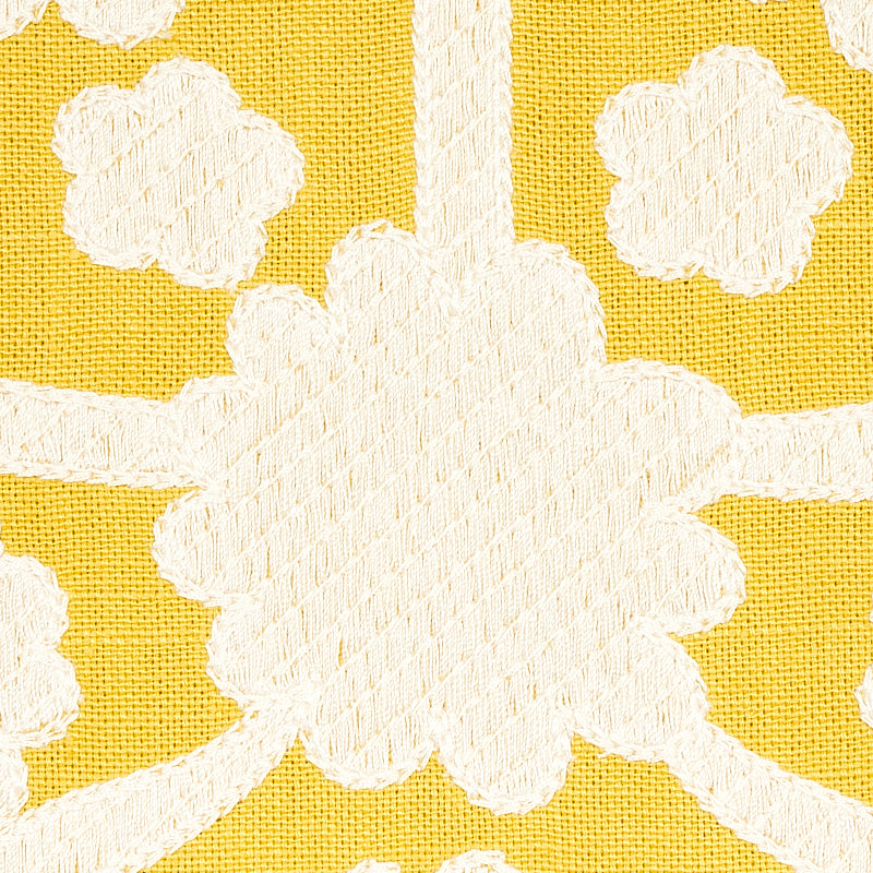 Schumacher Cybele Embroidery Yellow Fabric 79471