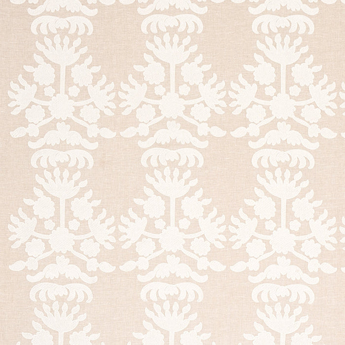 Schumacher Cybele Embroidery Natural Fabric Sample 79472