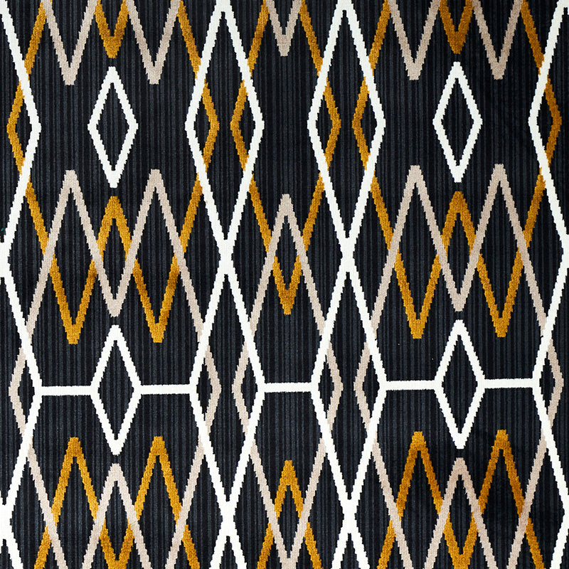 Schumacher Kyoto Trellis Soot Fabric 79530