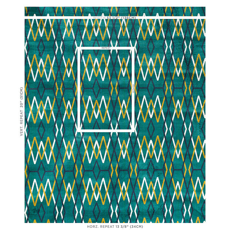 Schumacher Kyoto Trellis Emerald Fabric Sample 79531