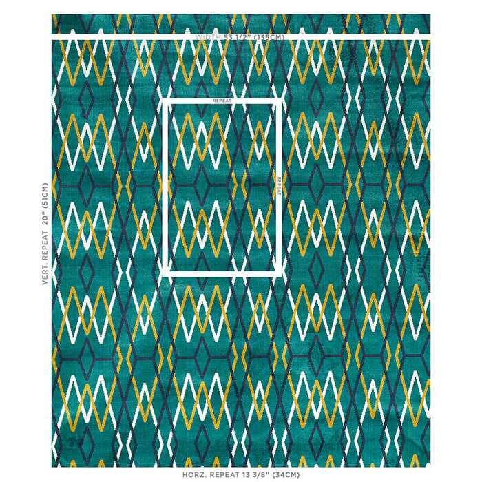 Schumacher Kyoto Trellis Emerald Fabric Sample 79531