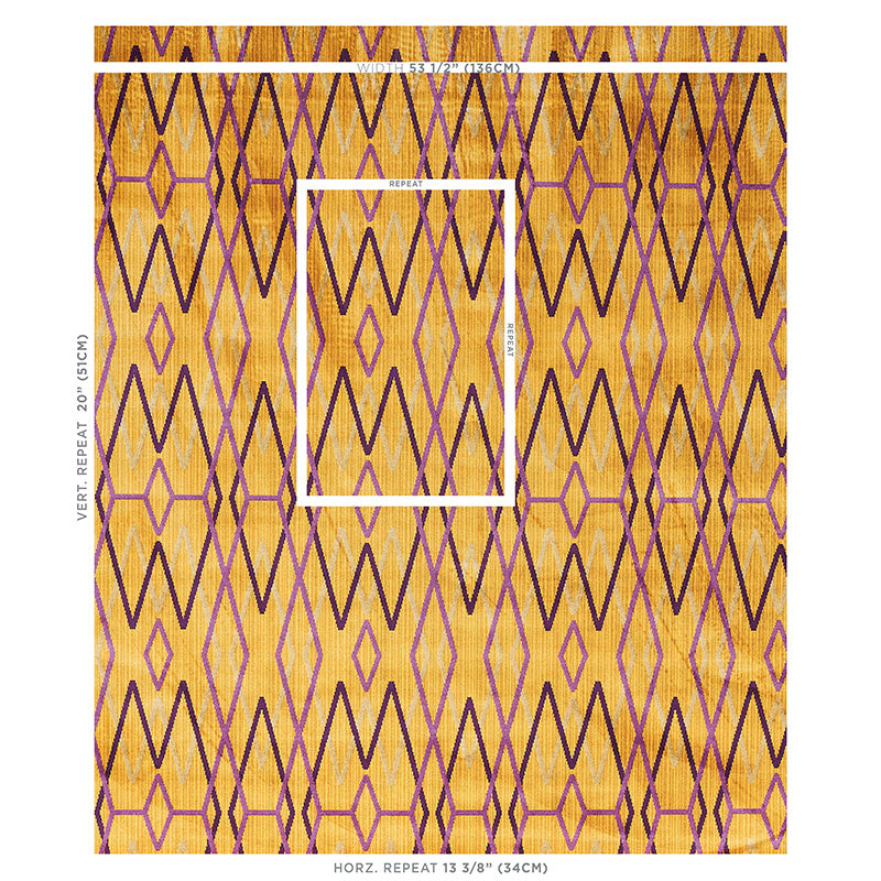 Schumacher Kyoto Trellis Saffron Fabric 79532