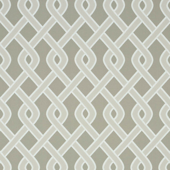 Schumacher Cleo Trellis Indoor/Outdoor Neutral Fabric Sample 79572