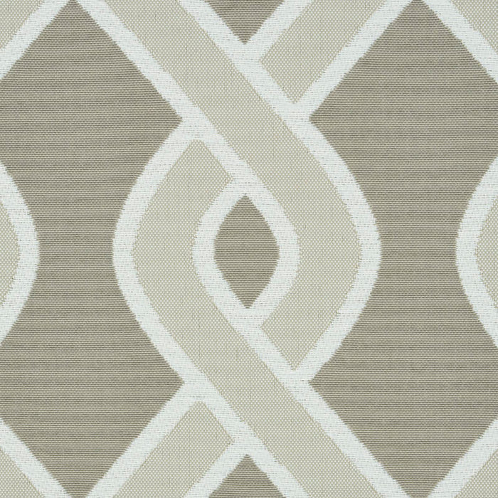 Schumacher Cleo Trellis Indoor/Outdoor Neutral Fabric Sample 79572