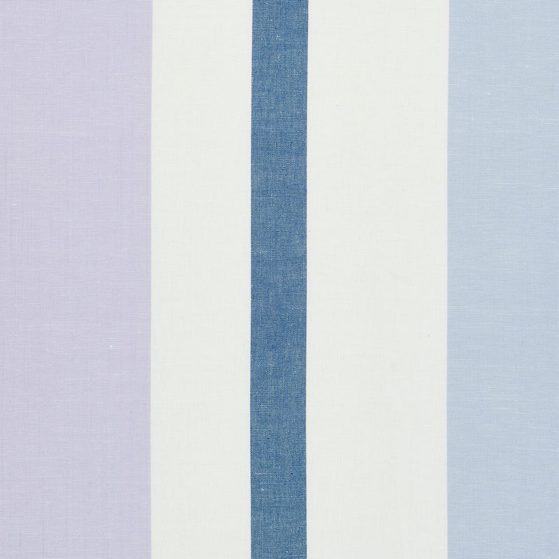 Schumacher Lolland Linen Stripe Lilac & Blue Fabric 79661