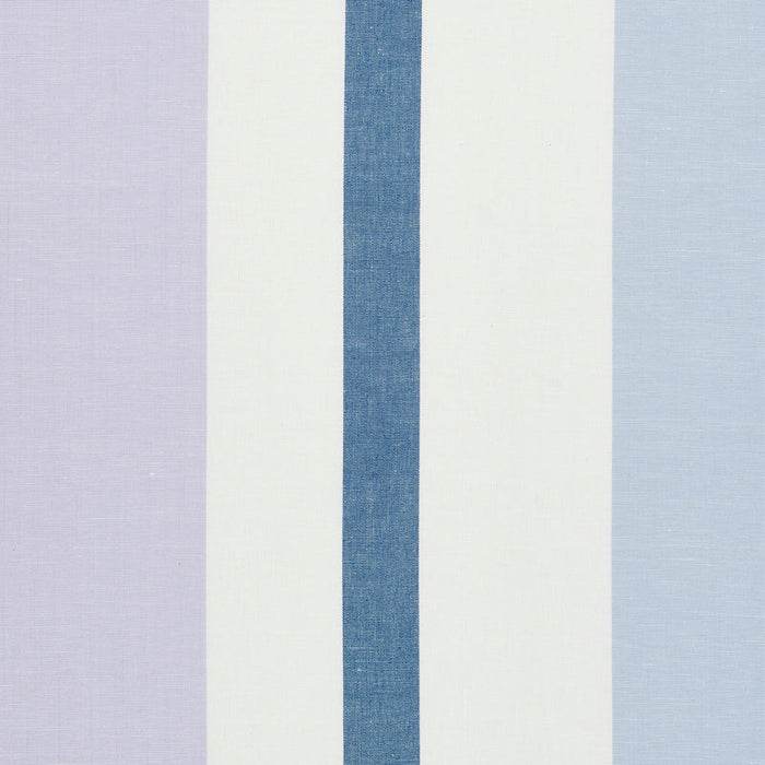 Schumacher Lolland Linen Stripe Lilac & Blue Fabric Sample 79661