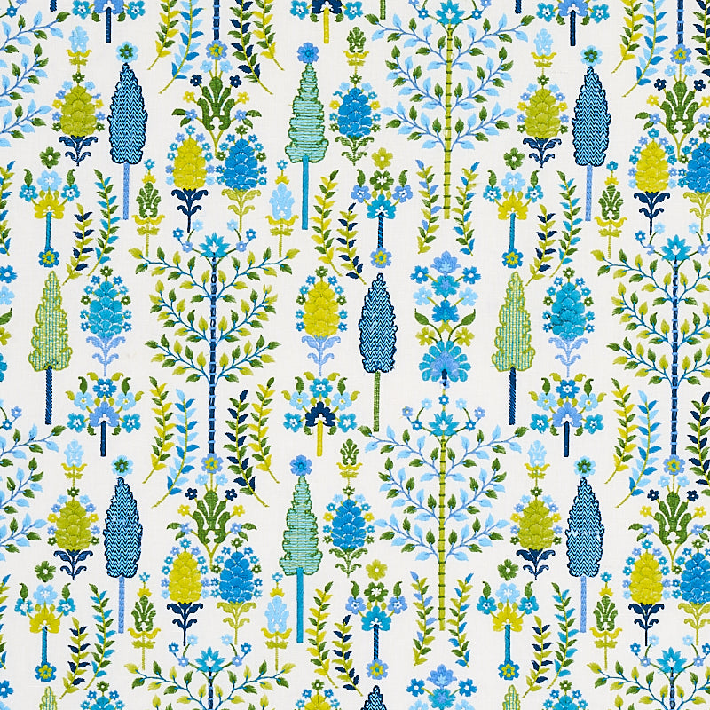 Schumacher Desna Blue & Green Fabric 79821