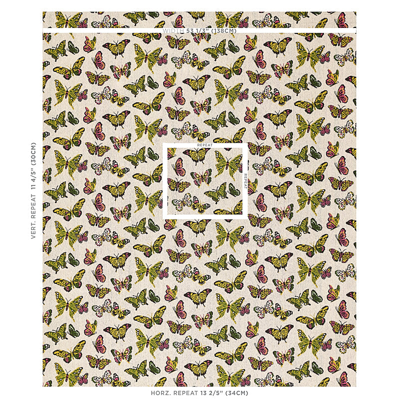 Schumacher Butterfly Epingle Spring Fabric Sample 80100