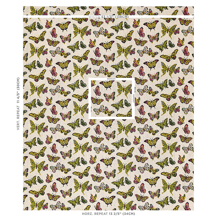 Schumacher Butterfly Epingle Spring Fabric Sample 80100