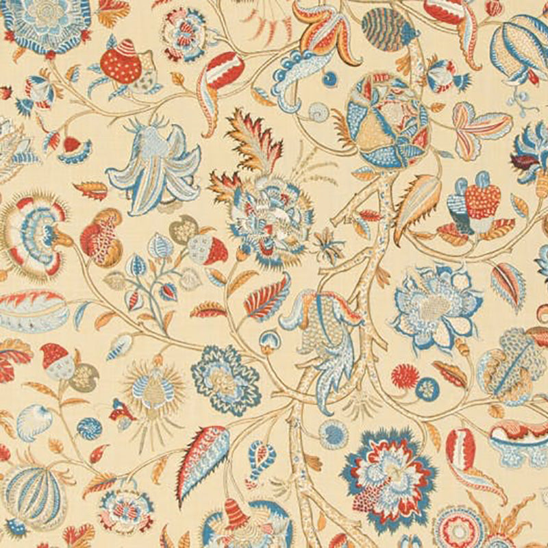 Brunschwig & Fils Aravali Currant/Blue Fabric 8014106.195.0