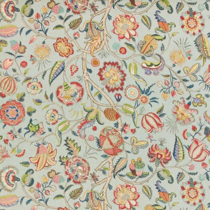 Brunschwig & Fils Aravali Aqua/Rose Fabric 8014106.57.0