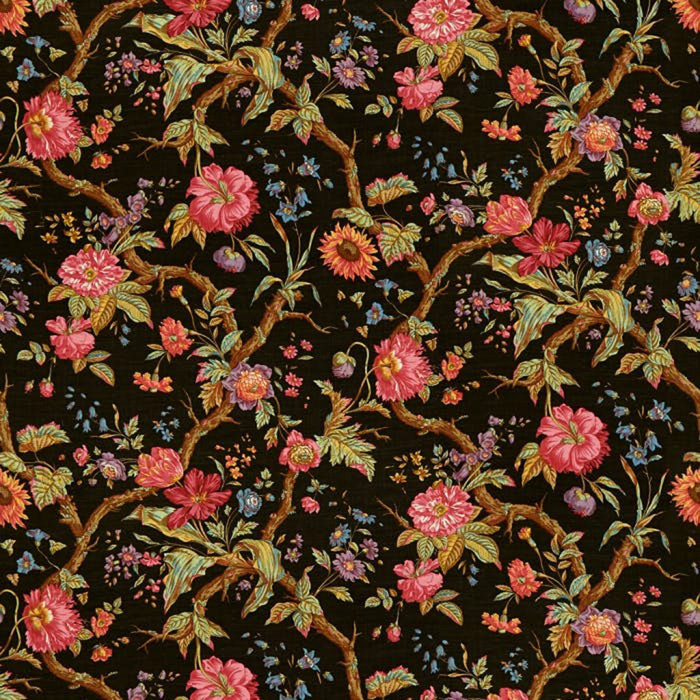 Brunschwig & Fils Arbre Fleuri Chocolat Fabric 8015129.68.0