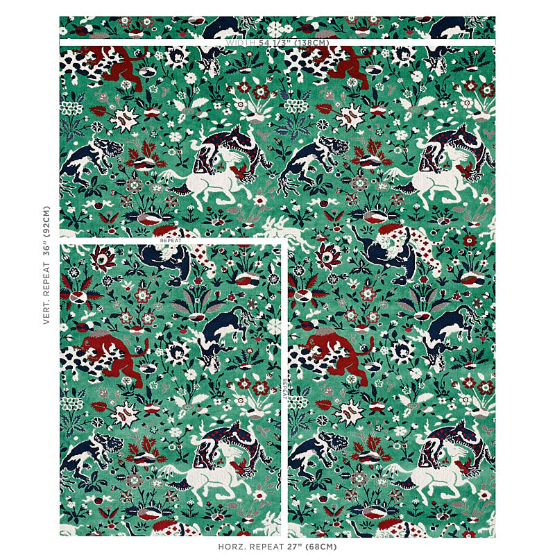 Schumacher Saint Ambrose Velvet Jade Fabric Sample 80170