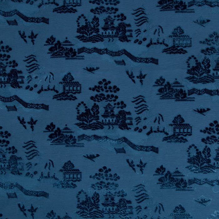 Brunschwig & Fils La Pagode Velvet Navy Fabric 8017129.50.0