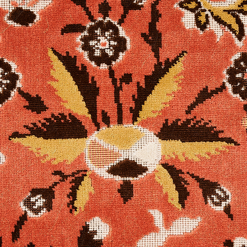 Schumacher Saint Ambrose Velvet Coral Fabric 80172