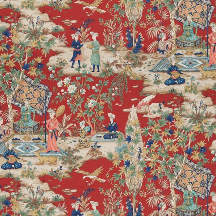 Brunschwig & Fils Lodi Garden Print Red Fabric 8018119.19.0