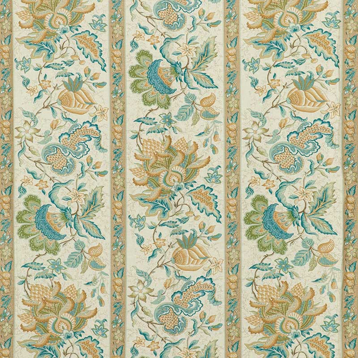 Brunschwig & Fils Montflours Print Aqua Fabric 8020120.13.0