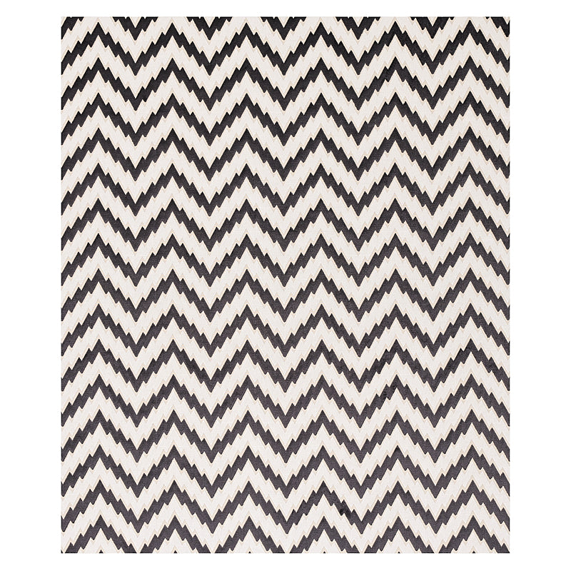 Schumacher Florentine Chevron Velvet Black Fabric 80220