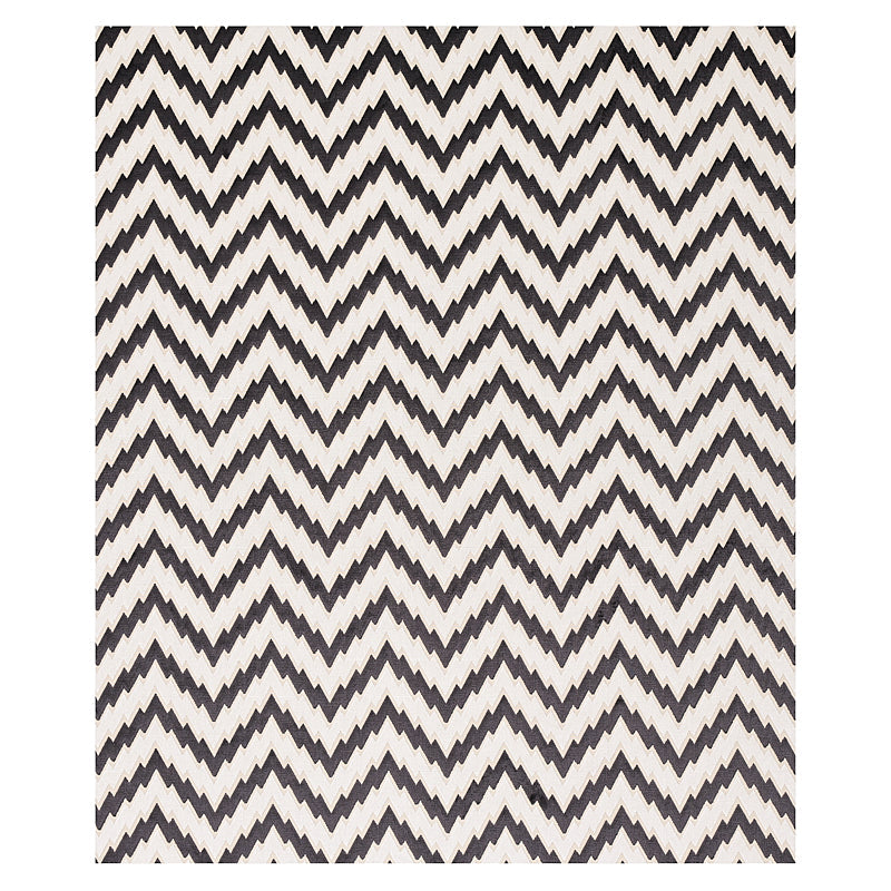 Schumacher Florentine Chevron Velvet Black Fabric Sample 80220