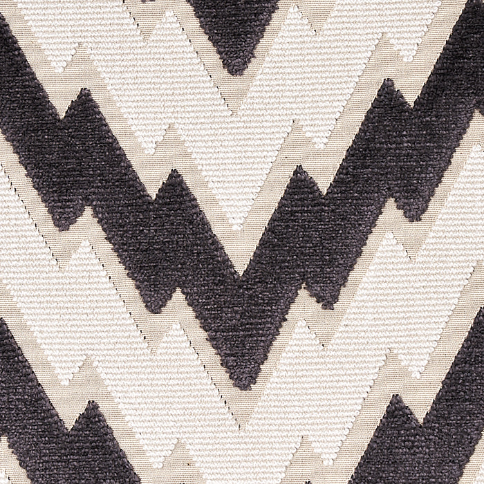 Schumacher Florentine Chevron Velvet Black Fabric 80220