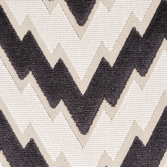 Schumacher Florentine Chevron Velvet Black Fabric Sample 80220