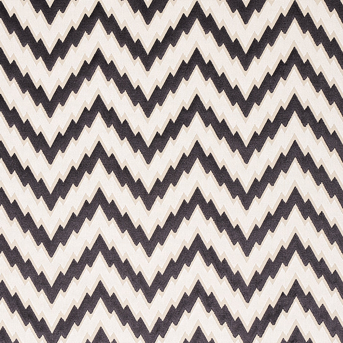 Schumacher Florentine Chevron Velvet Black Fabric 80220