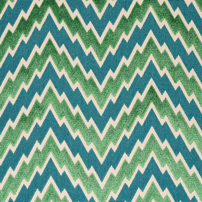 Schumacher Florentine Chevron Velvet Emerald Fabric 80221