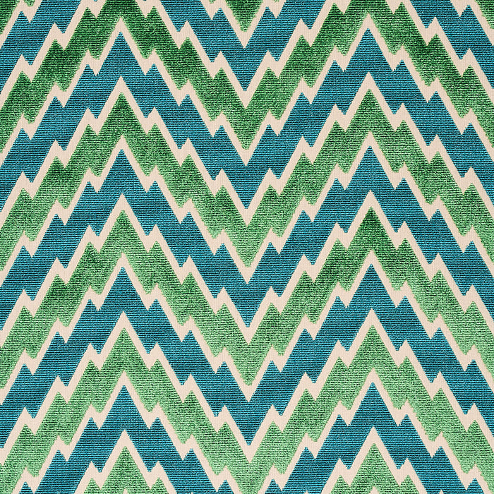 Schumacher Florentine Chevron Velvet Emerald Fabric Sample 80221