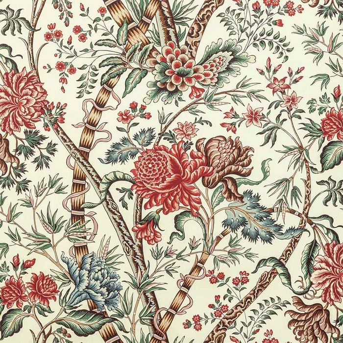 Brunschwig & Fils Luberon Print Red/Teal Fabric 8022100.1913.0