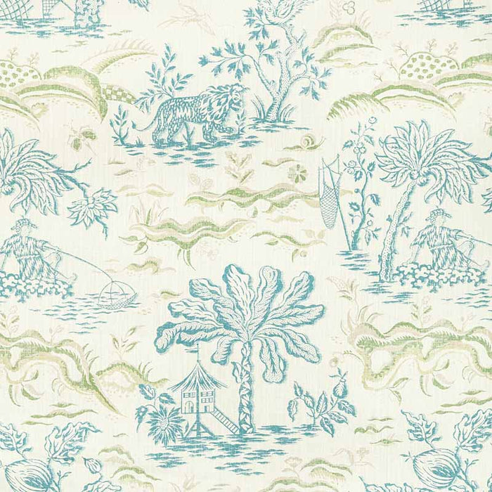 Brunschwig & Fils Valensole Print Teal/Leaf Fabric 8022101.353.0