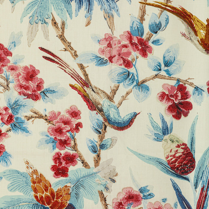 Brunschwig & Fils Gastaud Print Aqua/Berry Fabric 8022120.1319.0