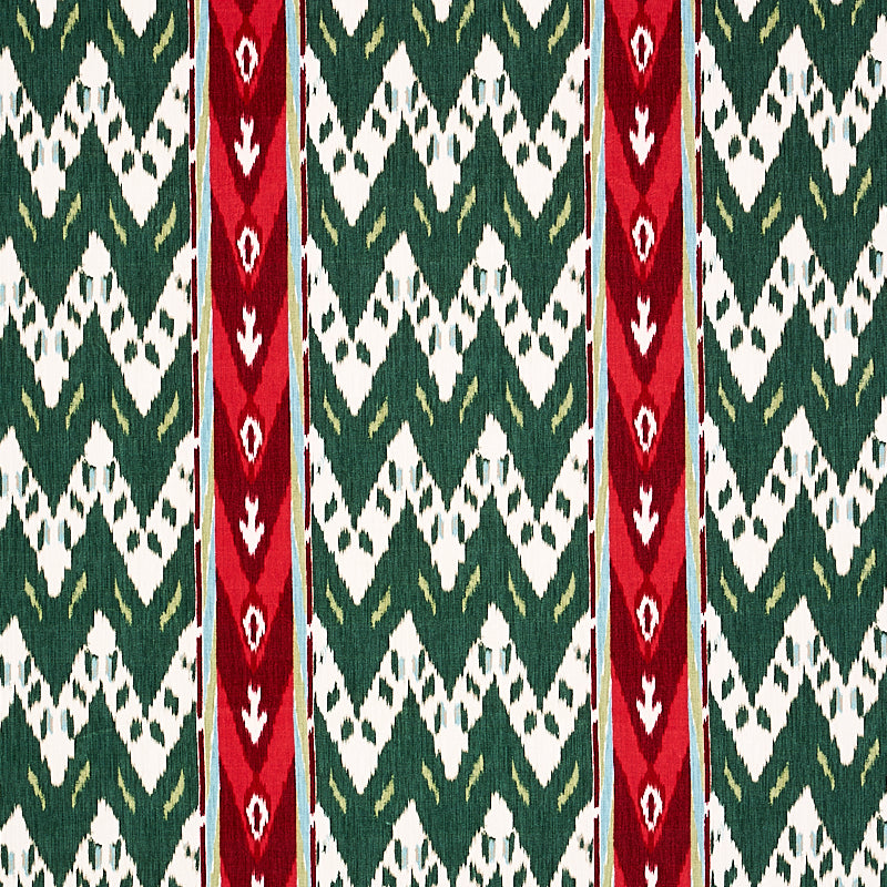 Schumacher Samar Ikat Velvet Green Fabric 80241