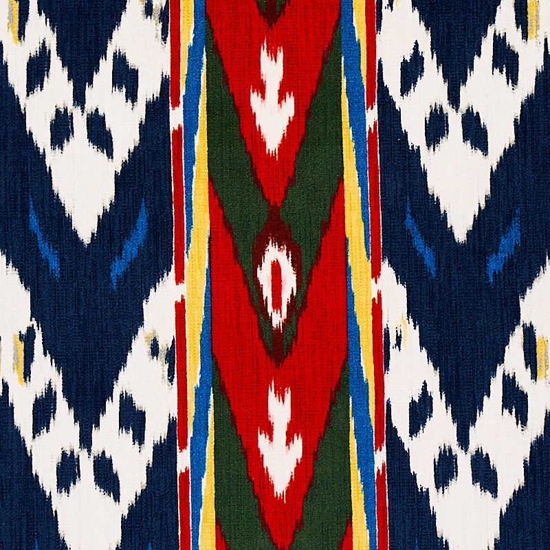 Schumacher Samar Ikat Velvet Blue Fabric 80242