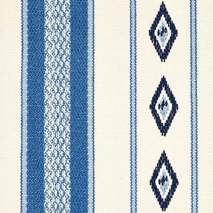 Schumacher Dakota Stripe Blue Fabric Sample 80271