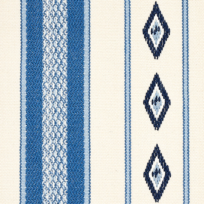 Schumacher Dakota Stripe Blue Fabric 80271