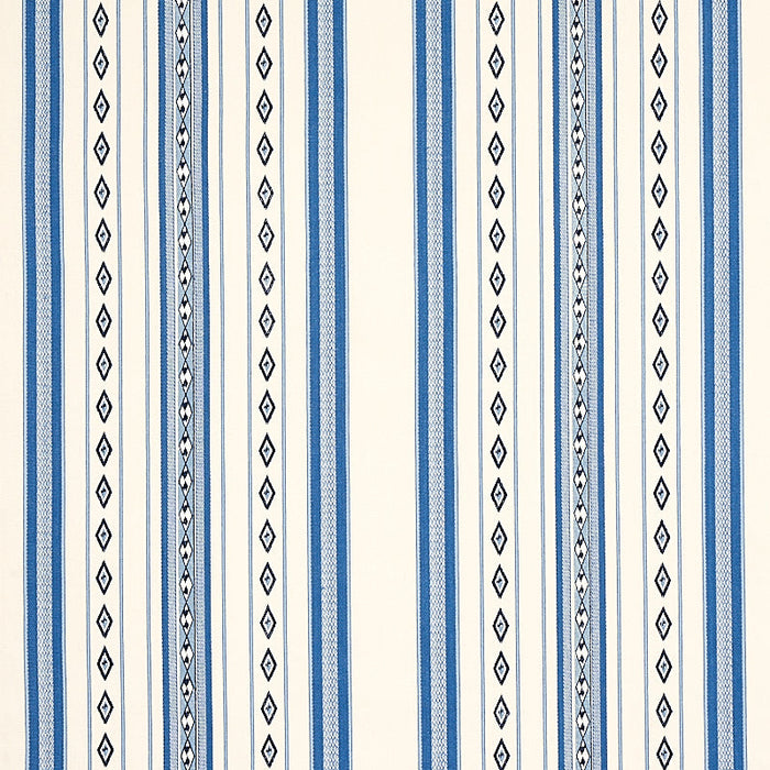 Schumacher Dakota Stripe Blue Fabric Sample 80271