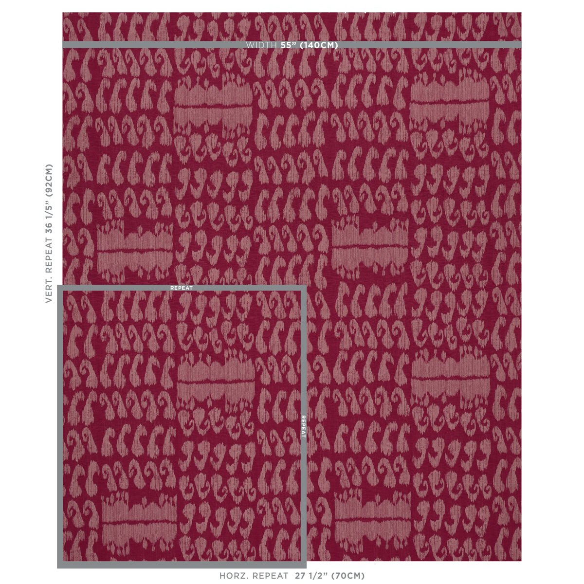 Schumacher Nallamala Fabric Garnet Fabric 80382