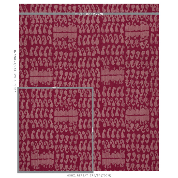 Schumacher Nallamala Fabric Garnet Fabric Sample 80382