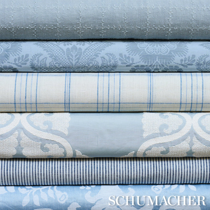 Schumacher Elin Check Sky Fabric Sample 80412