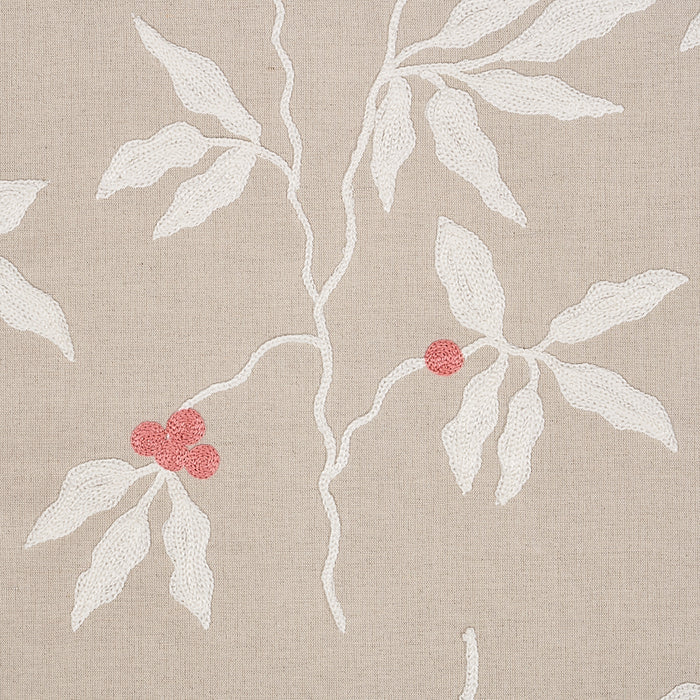 Schumacher Lilla Embroidery Ivory On Neutral Fabric 80431