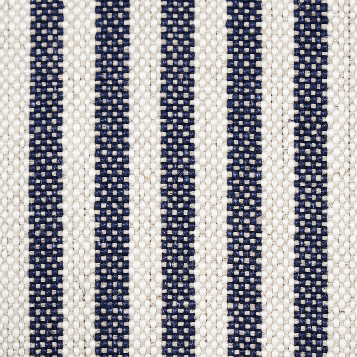 Schumacher Lilly Stripe High Performance Navy & Ivory Fabric 80491